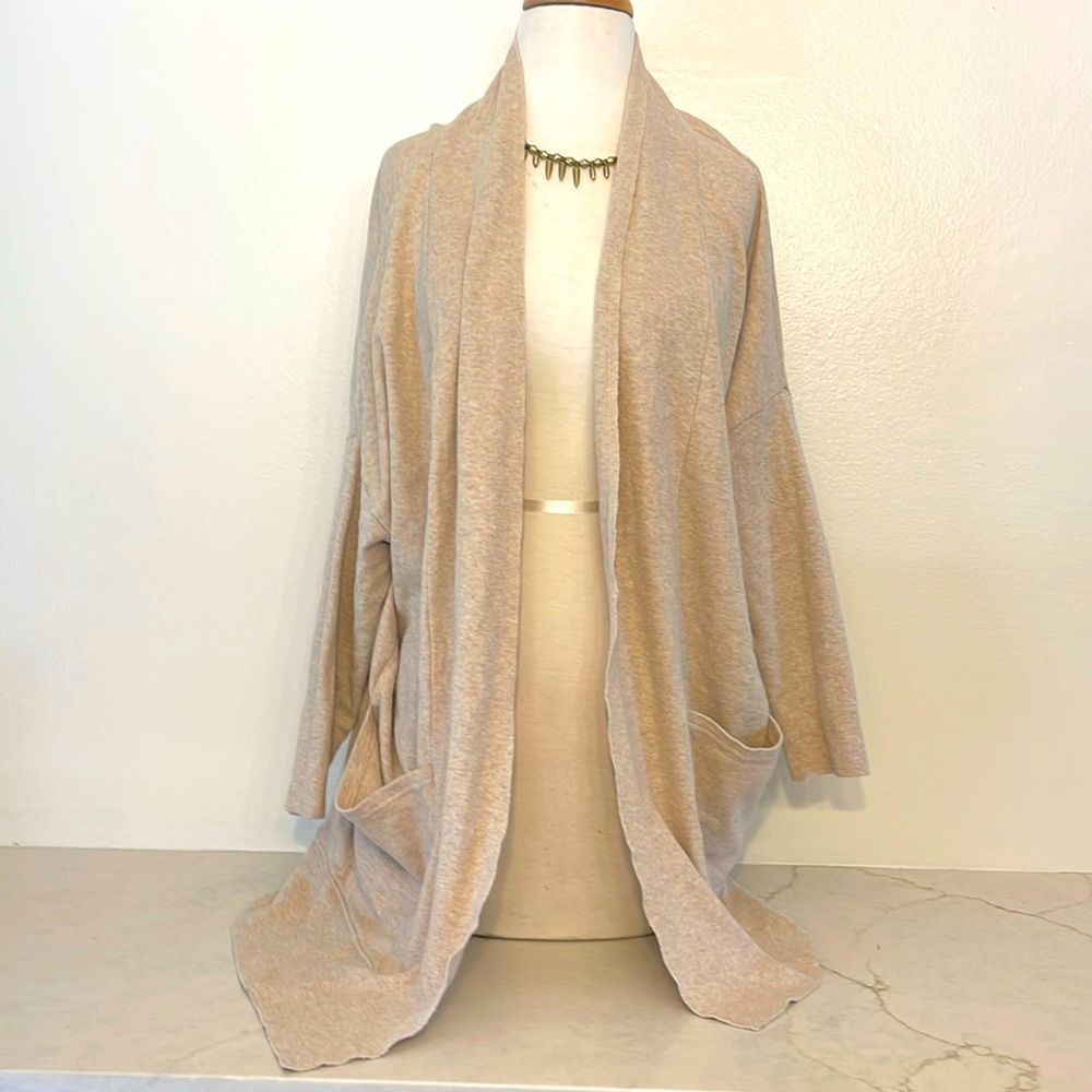Pact Oatmeal Cardigan Duster 100% Organic Cotton Size S